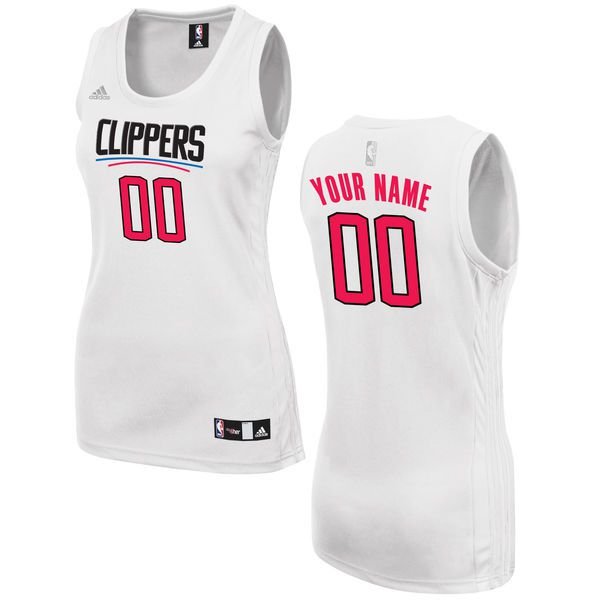 Women Los Angeles Clippers Adidas White Custom Fashion NBA Jersey->customized nba jersey->Custom Jersey